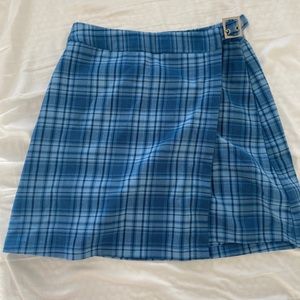 Brandy Melville Blue Plaid Skirt